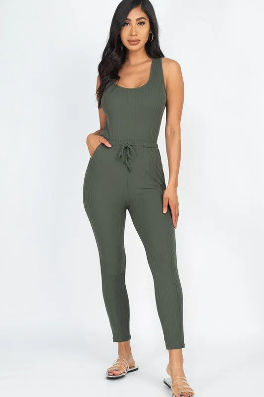 Ribbed Sleeveless Jumpsuit