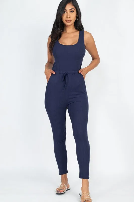 Ribbed Sleeveless Jumpsuit