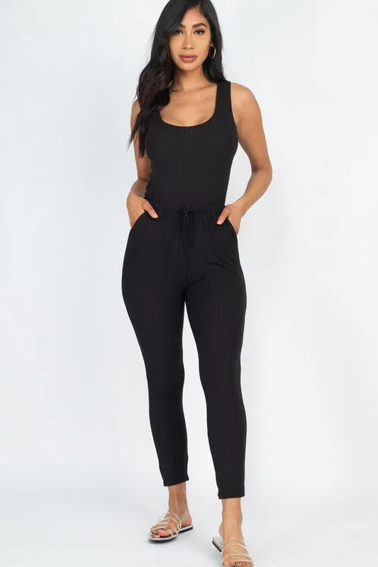 Ribbed Sleeveless Jumpsuit