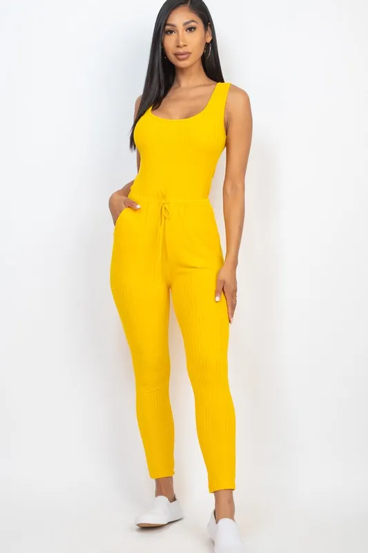 Ribbed Sleeveless Jumpsuit