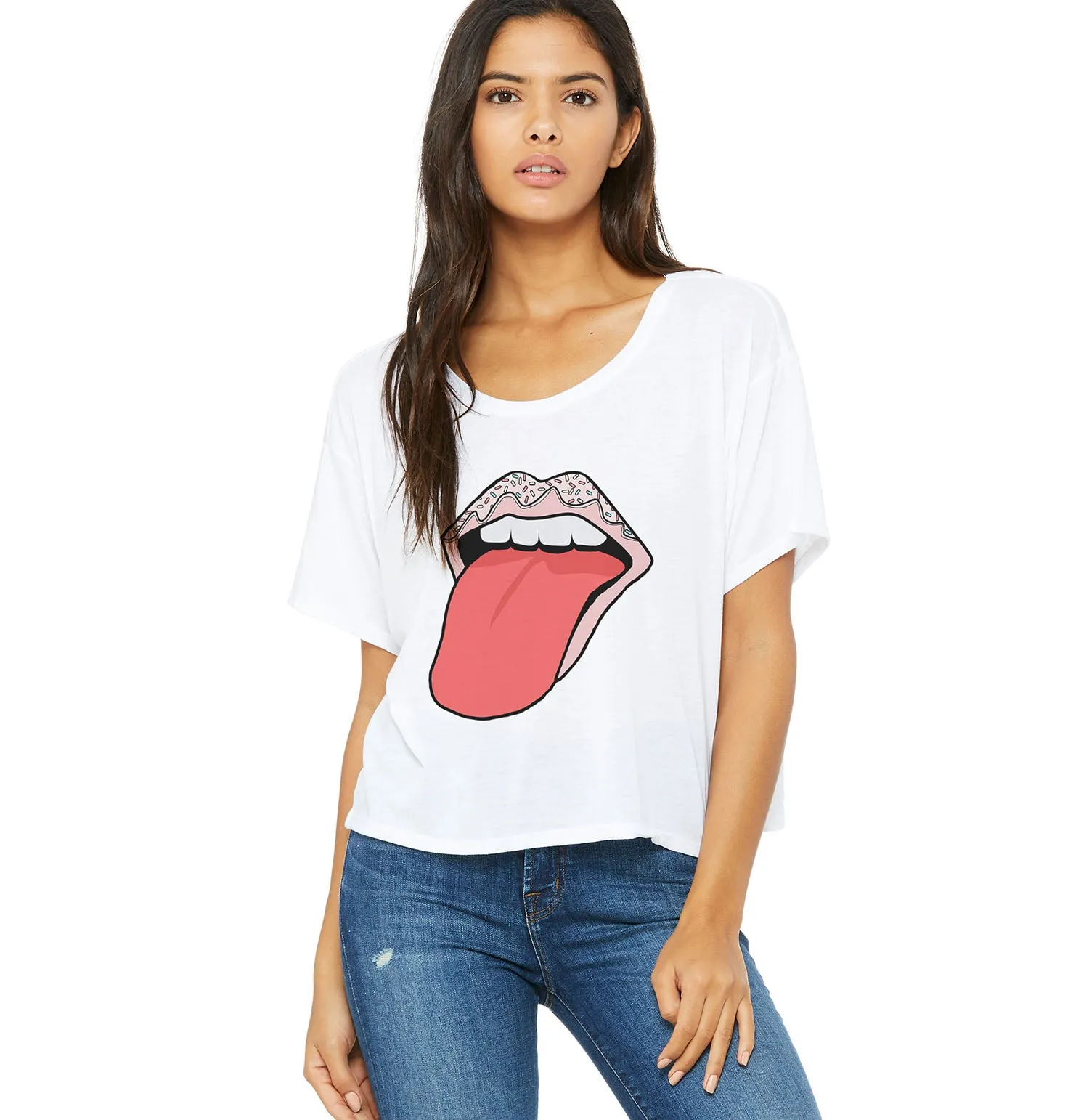 Rock and Roll Donut Lips Slouchy T-shirt