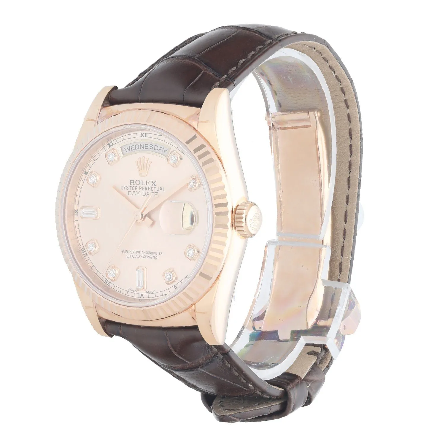 Rolex Day-Date 118135 President Everose Gold Men's Watch Box & Papers