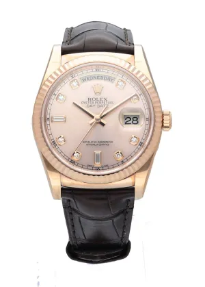 Rolex Day-Date 118135 President Everose Gold Men's Watch Box & Papers