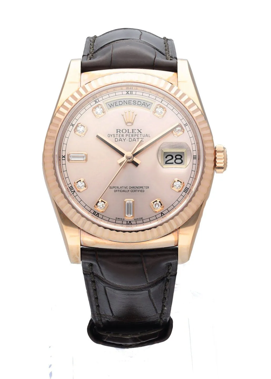 Rolex Day-Date 118135 President Everose Gold Men's Watch Box & Papers