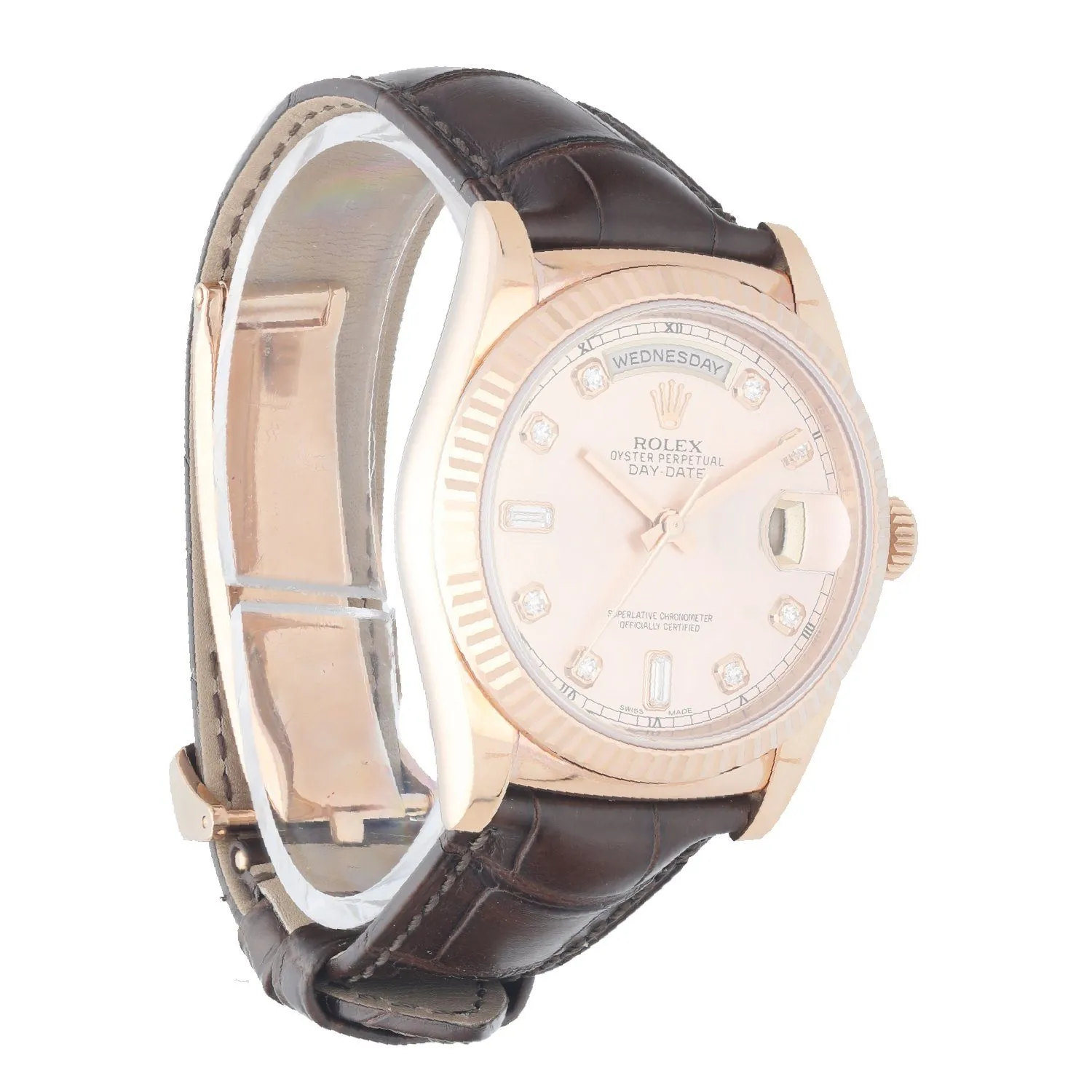 Rolex Day-Date 118135 President Everose Gold Men's Watch Box & Papers