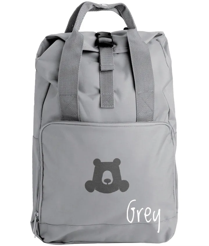 Roll Top Embroidered Backpack