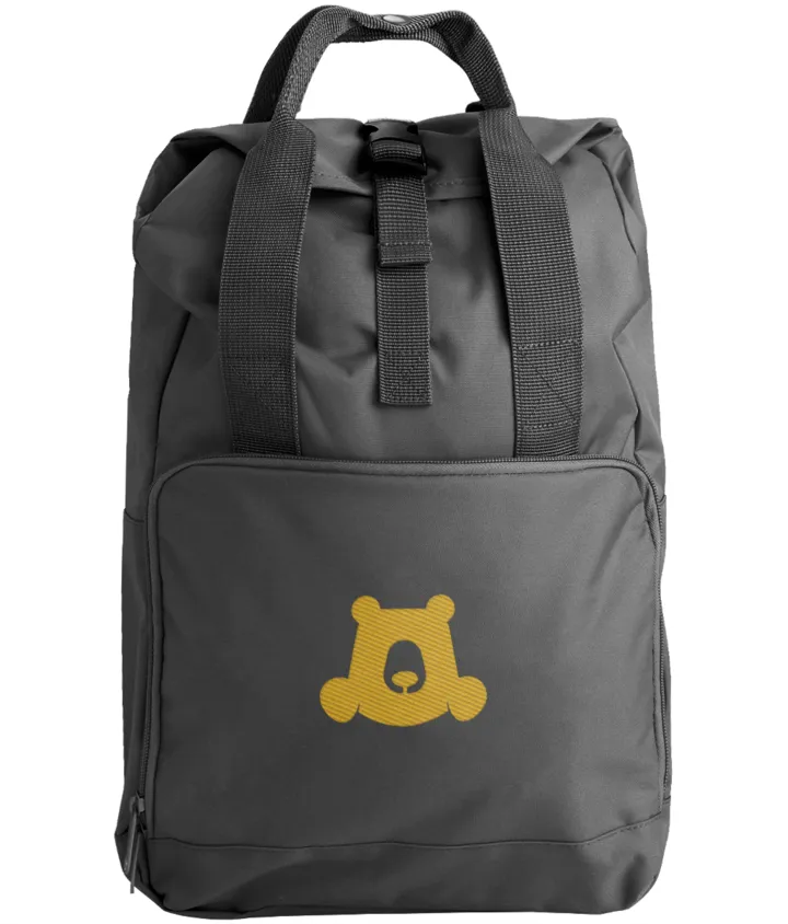 Roll Top Embroidered Backpack