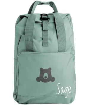 Roll Top Embroidered Backpack