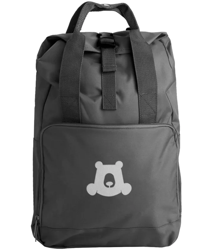 Roll Top Embroidered Backpack