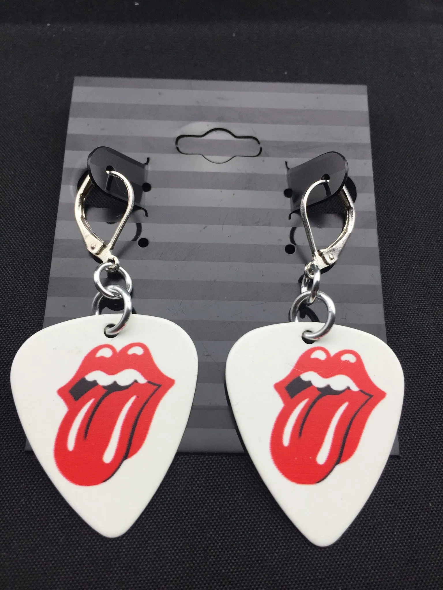 Rolling Stones Guitar Pick Earrings