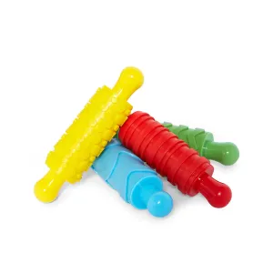 Rubber Patterned Rolling Pins, Set of 4 Colours