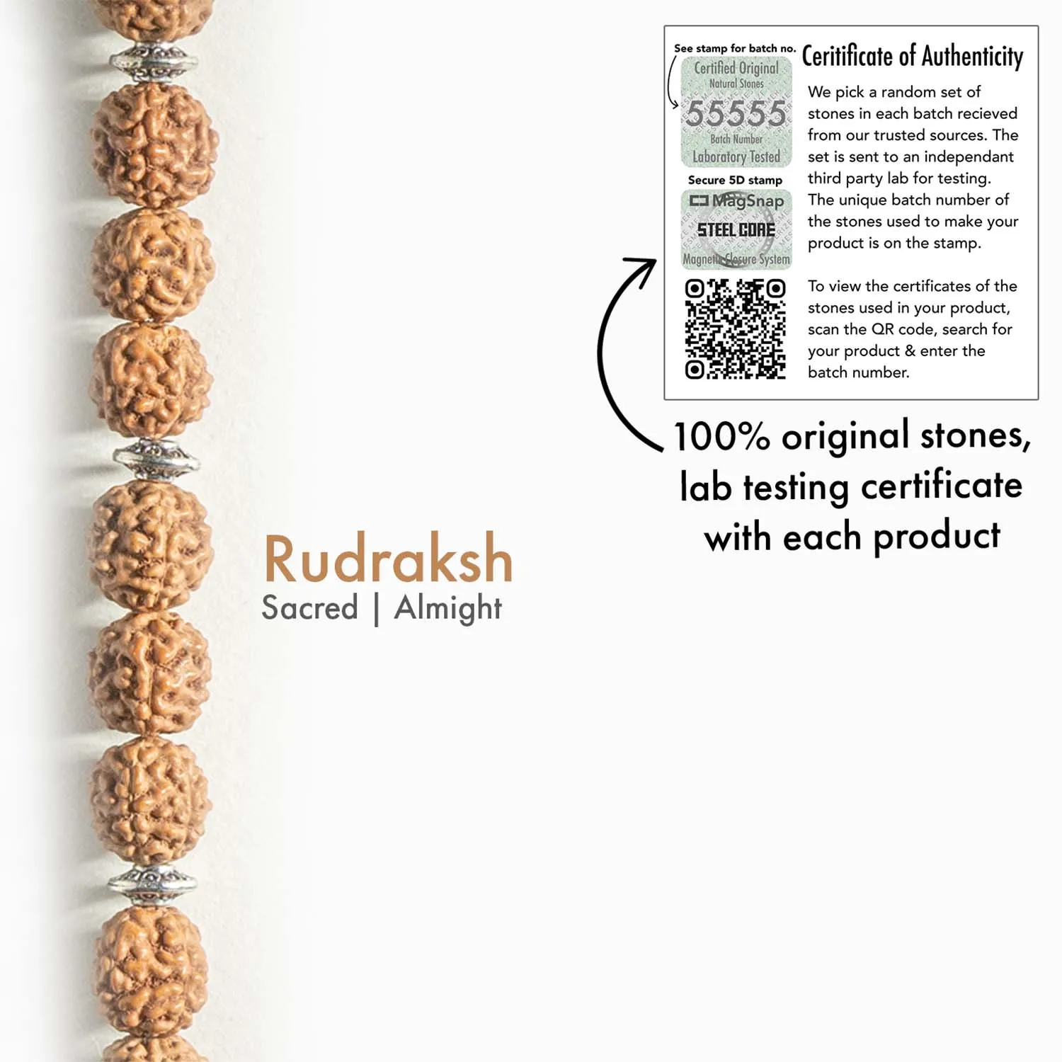 Rudraksh Natural Stone Bracelet