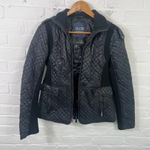 Saks Fifth Avenue Women's Full Zip Hooded Quilted Jacket Black Size Small