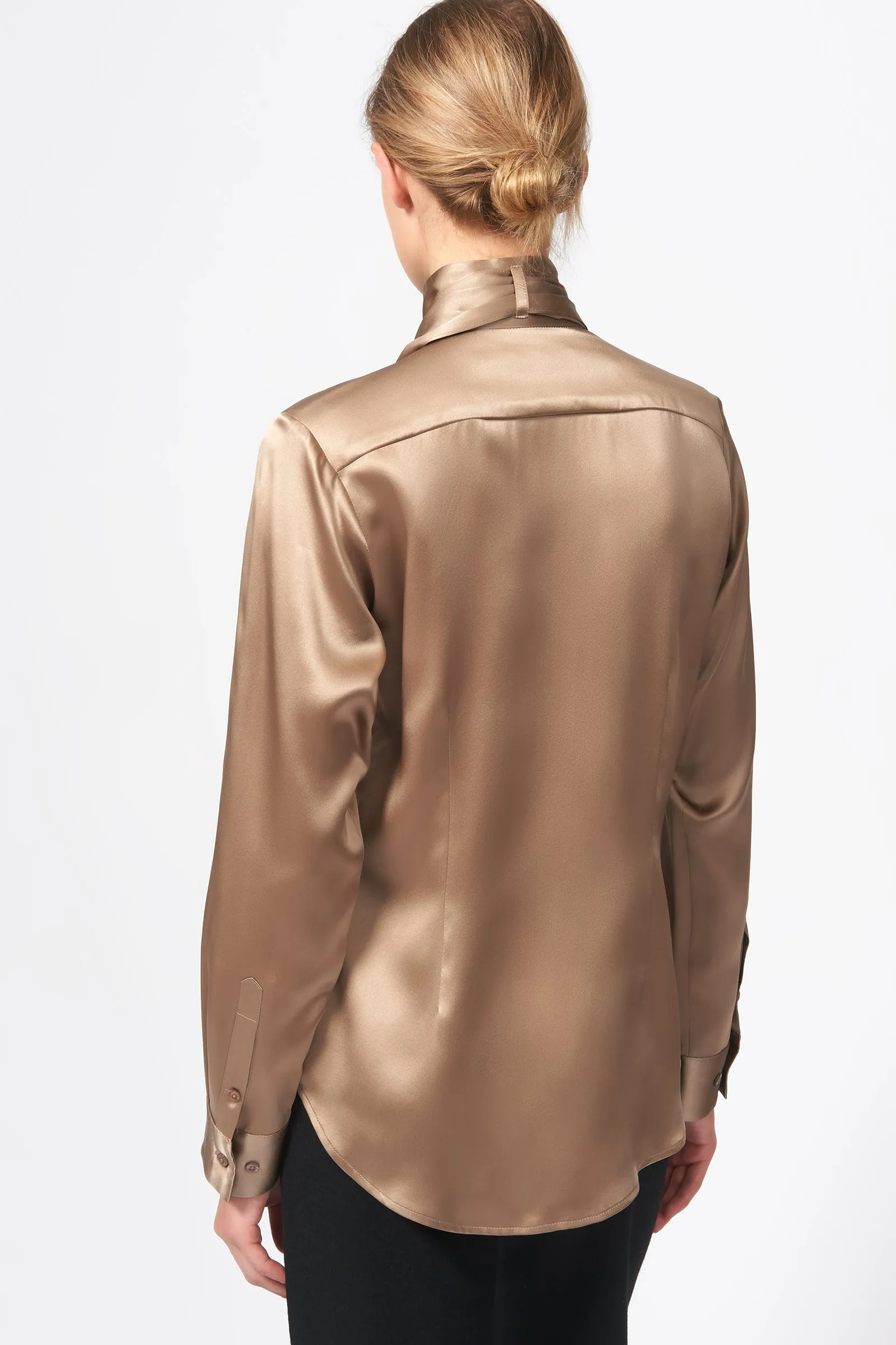 Scarf Tie Blouse - Champagne