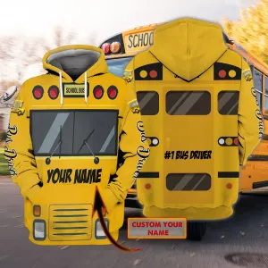 School Bus 77- Personalized Name 3D Hoodie