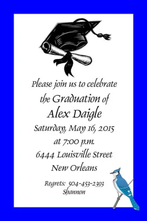 SCHOOL MASCOT OR LOGO CUSTOM INVITATION