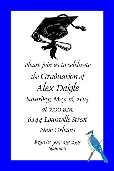 SCHOOL MASCOT OR LOGO CUSTOM INVITATION