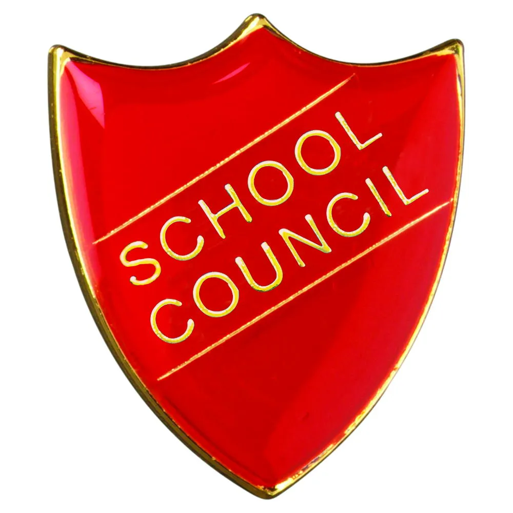 School Shield Badge (School Council) - Red 1.25in