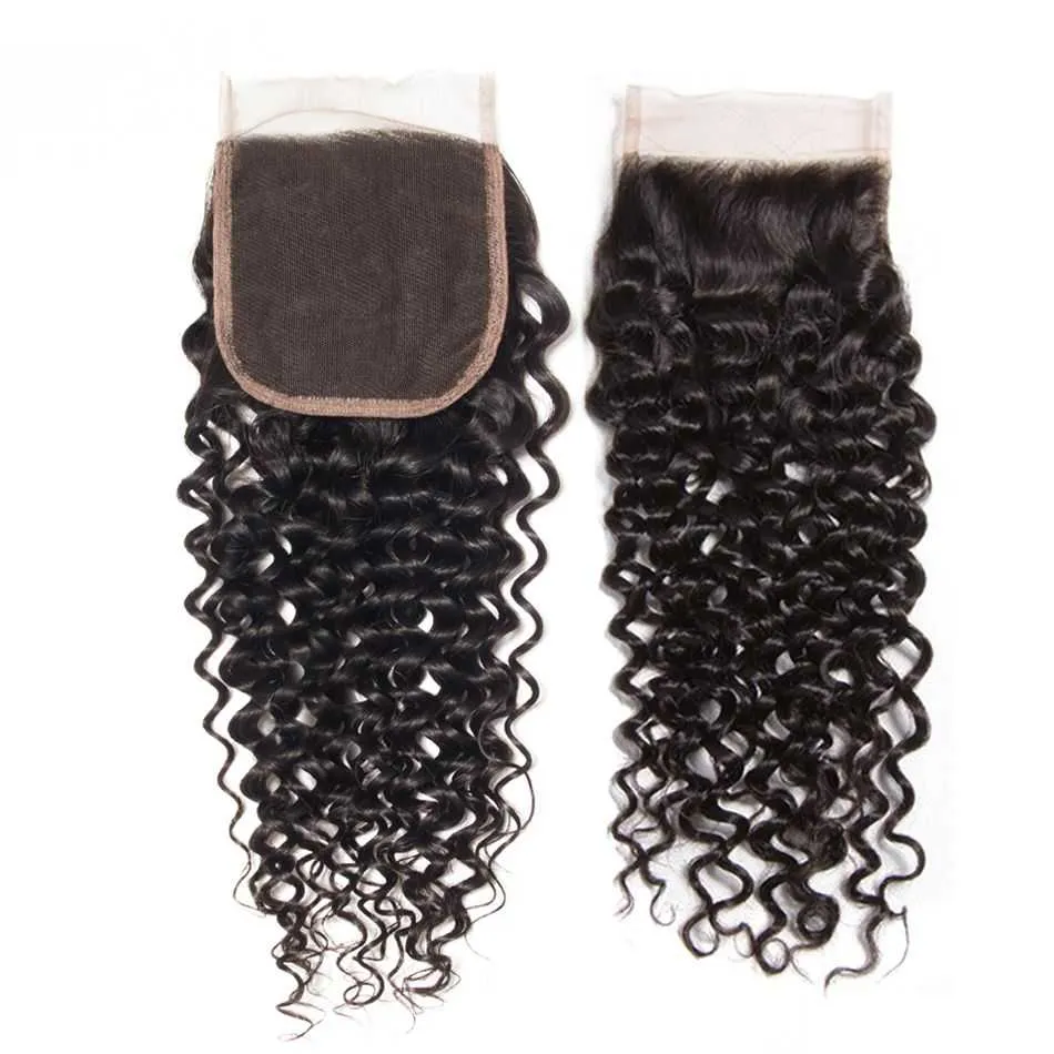 Sdamey 4x4 Lace Closure Brazilian Curly Wave Human Hair Lace Closure