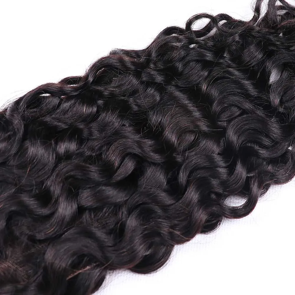 Sdamey Brazilian Water Wave Human Hair 7X7 Lace Closure