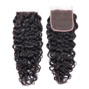 Sdamey Brazilian Water Wave Human Hair 7X7 Lace Closure