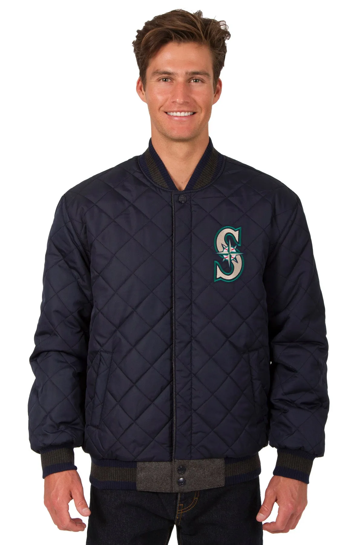Seattle Mariners Reversible Wool and Leather Jacket