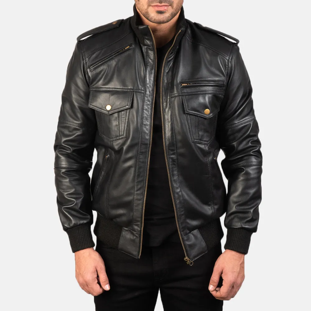 Shadow Agency Leather Bomber Jacket