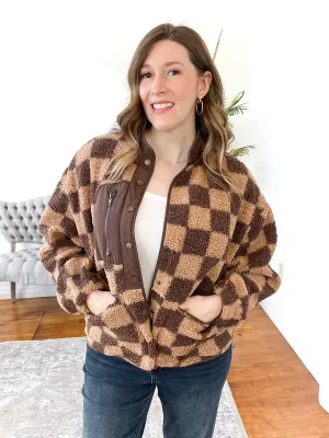 Shelly Snap-Front Checkered Jacket