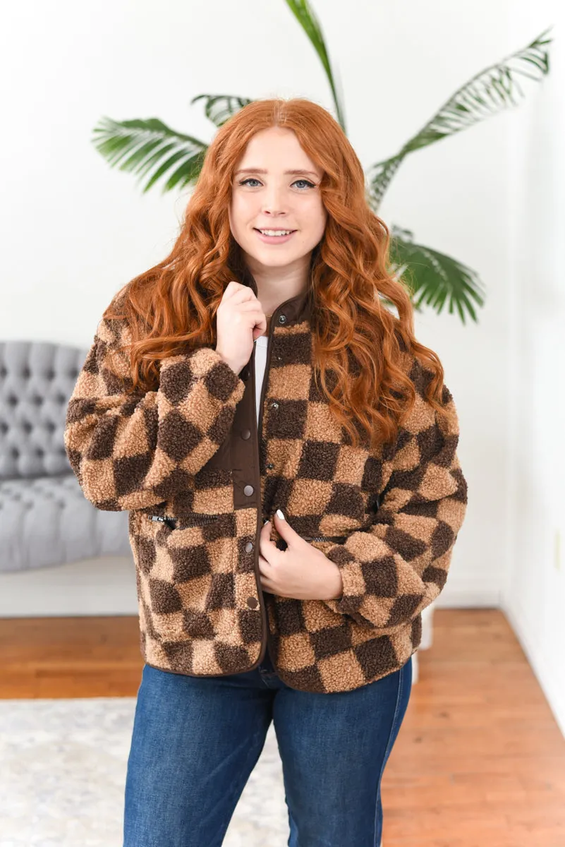 Shelly Snap-Front Checkered Jacket