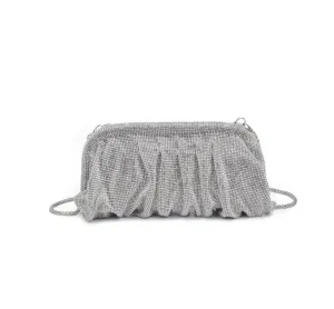 Silver Crystal Rhinestone Clutch Bag
