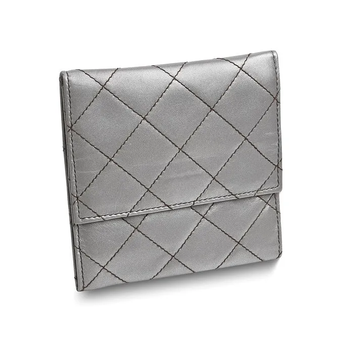 Silver Leather Travel Jewelry Folder