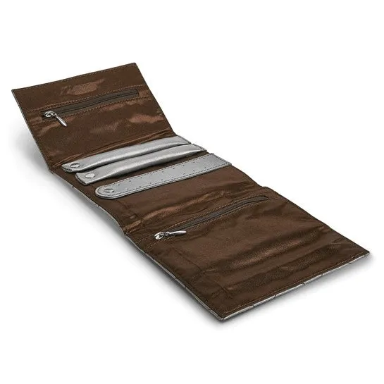 Silver Leather Travel Jewelry Folder