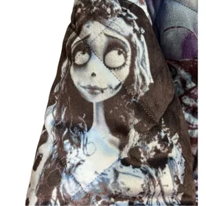 Size Small……...Corpse Bride Puffy Blue‎ &amp; Black Quilted Jacket.  New