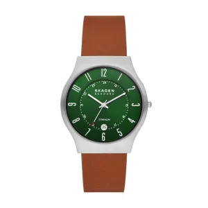 Skagen Sundby Three-Hand Date Luggage Leather Watch