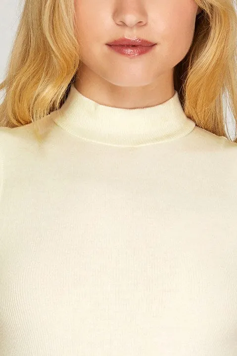 Sleeveless Mock Neck Brushed Knit Bodysuit