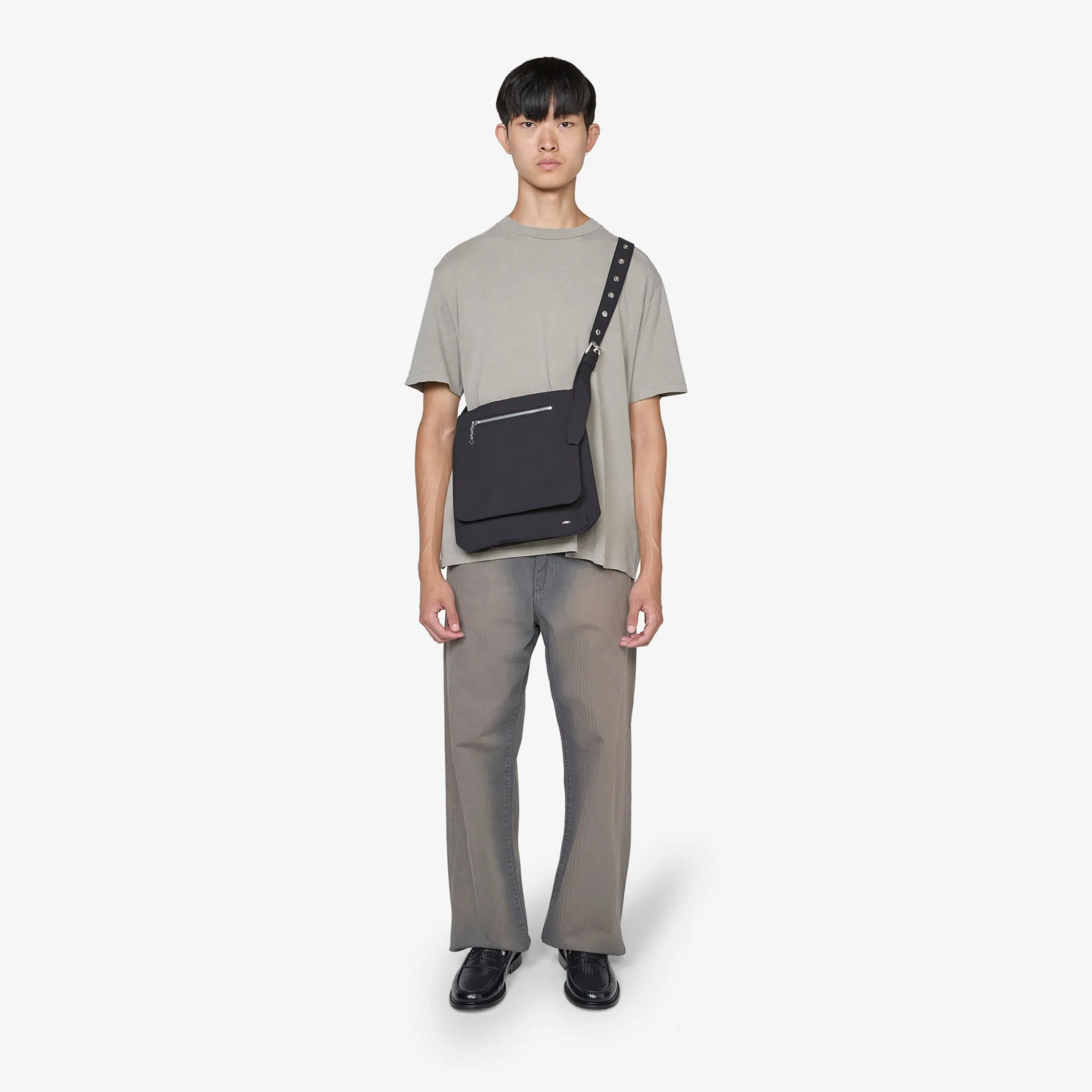 Slim Satchel Static Black Papyrus Poly
