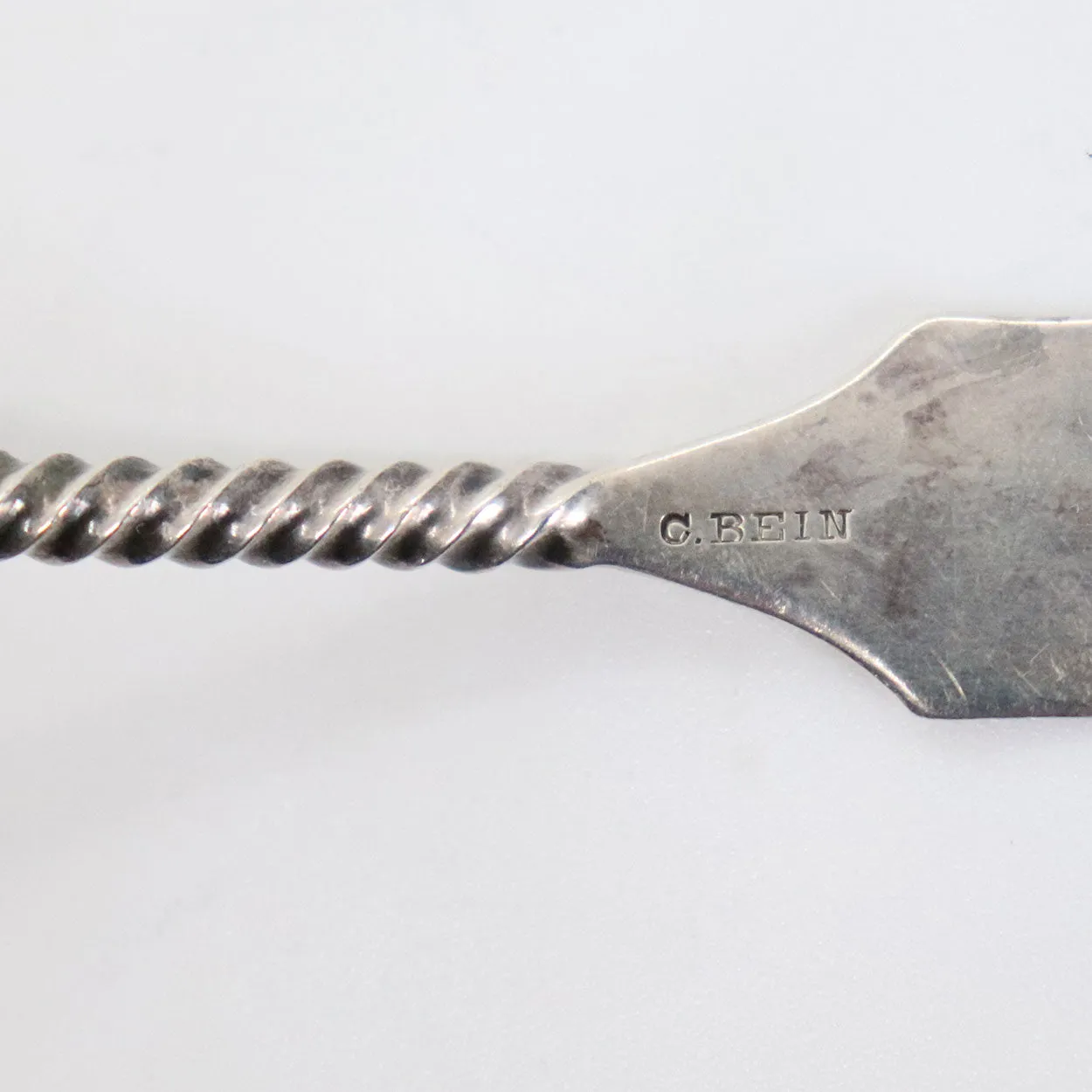 Small American Charles Bein Gilt Coin Silver Ladle and Leather Case