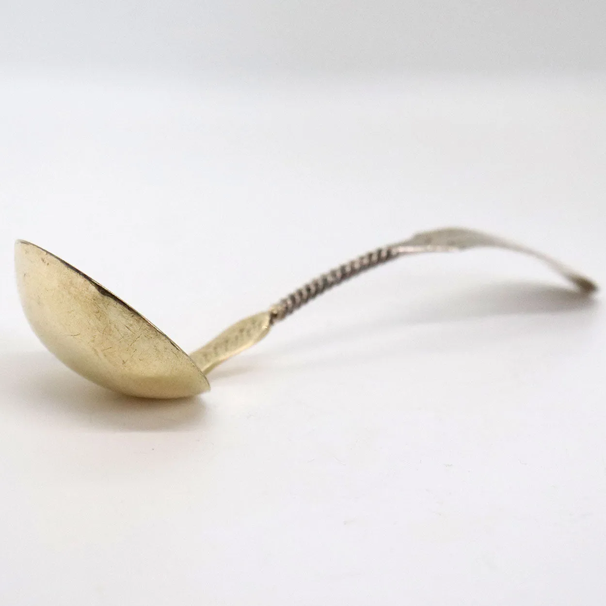 Small American Charles Bein Gilt Coin Silver Ladle and Leather Case