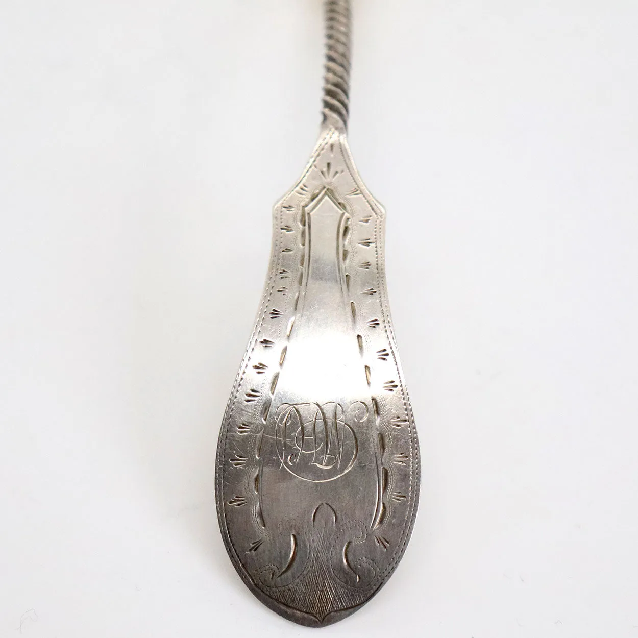 Small American Charles Bein Gilt Coin Silver Ladle and Leather Case