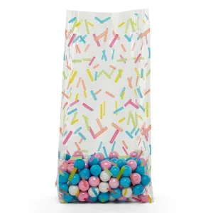 Sprinkle Patterned Medium Cello Treat Bag - 4" x 9.5" x 2.5"