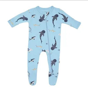 Stream Shark Zippered Footie