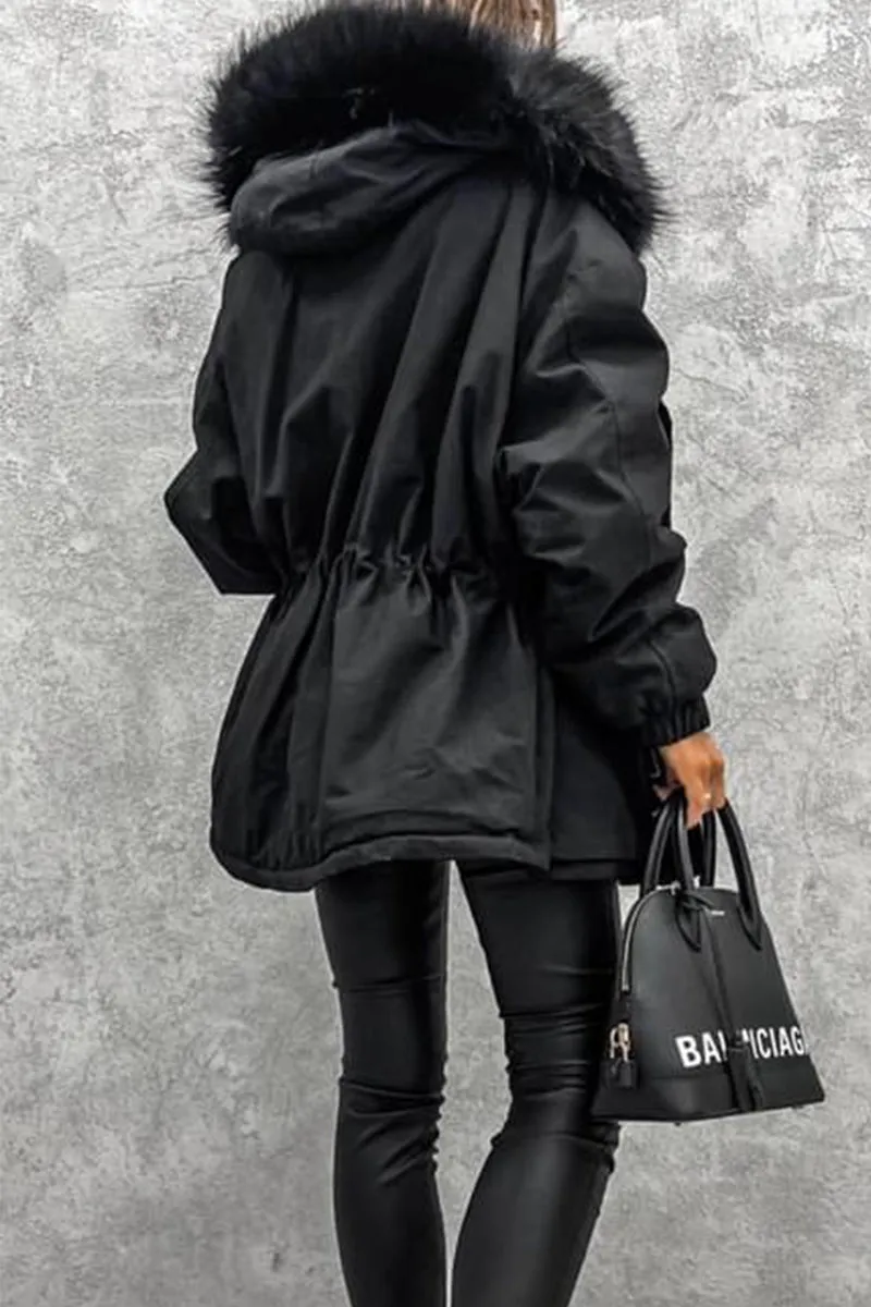 Street Punk Color Block Patchwork Mandarin Collar Outerwear