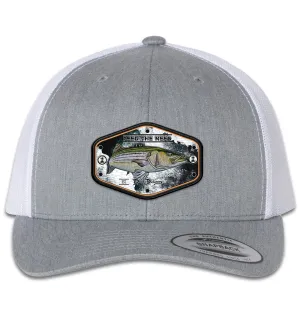Stripah Kraken 6 Panel Trucker Snap Back Heather Grey White Hat