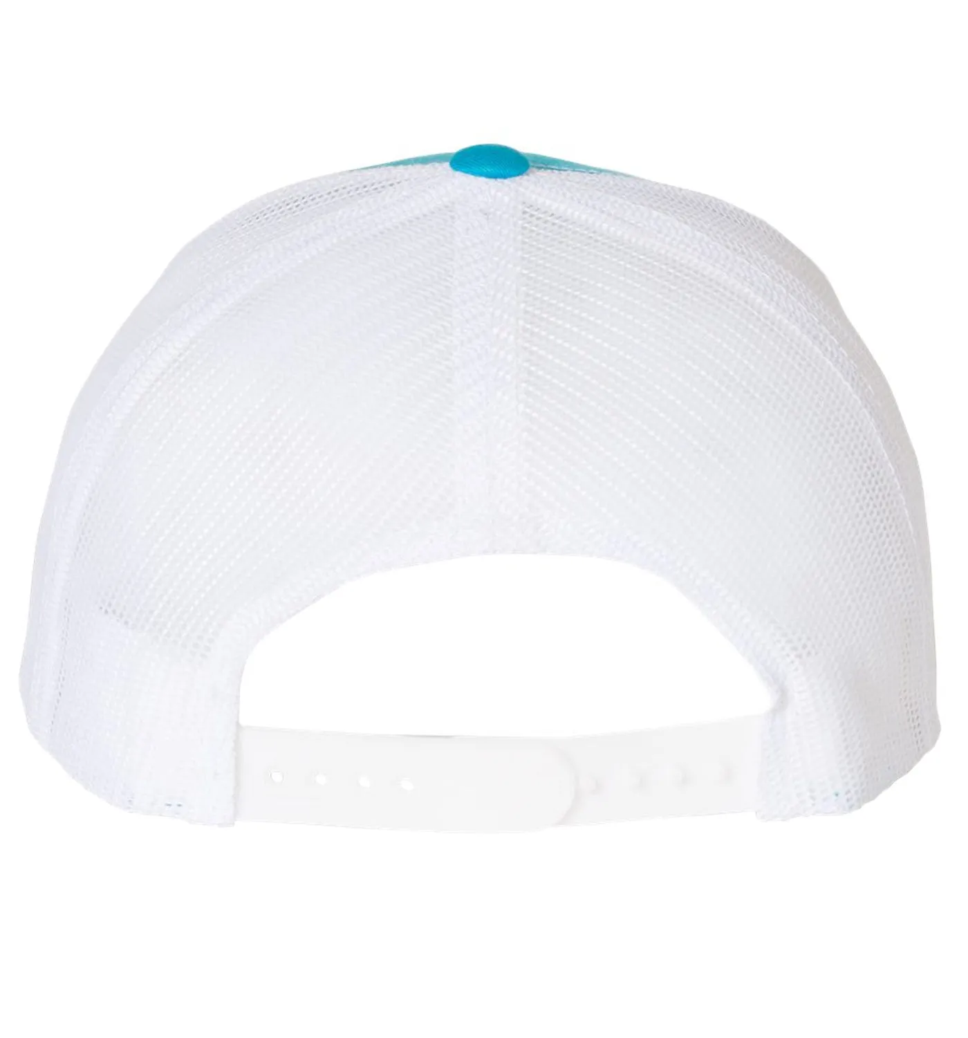 Stripah Kraken 6 Panel Trucker Snap Back Turquoise White Hat