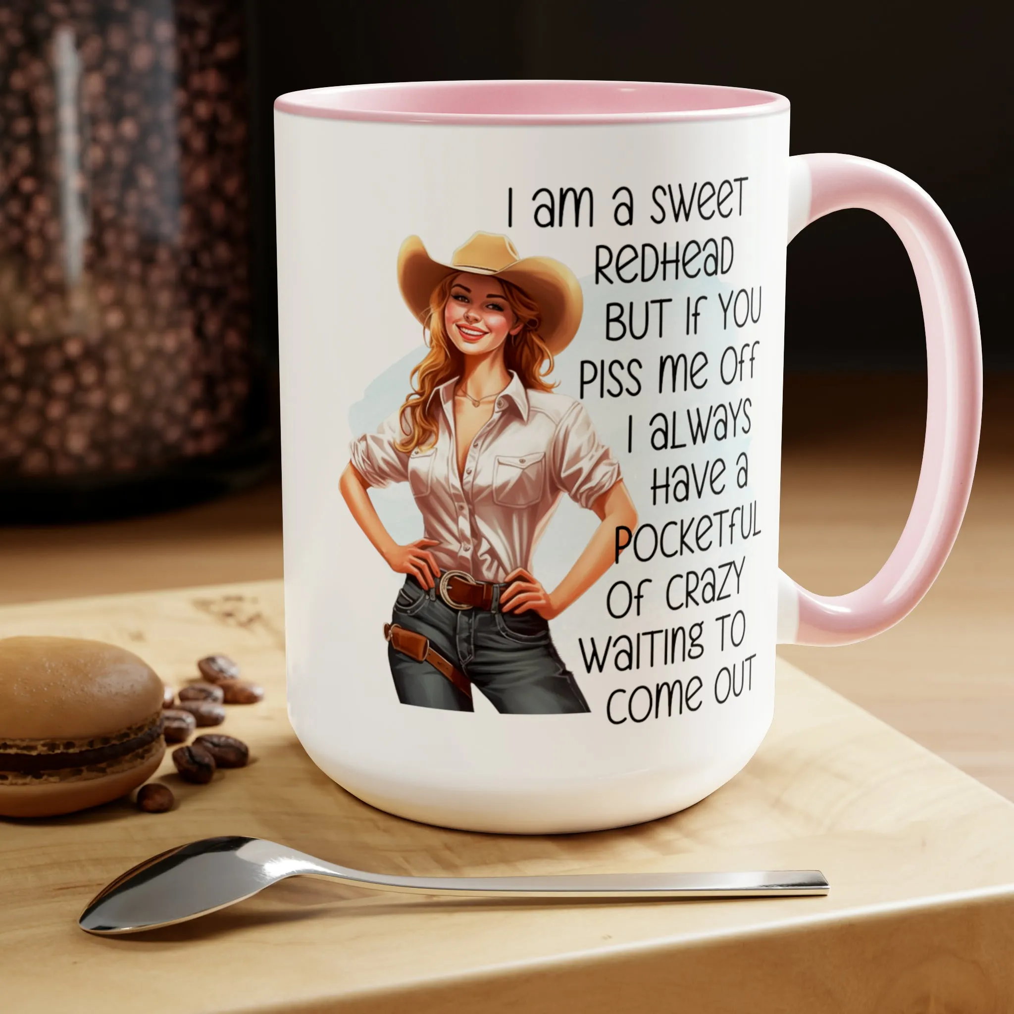 SWEET REDHEAD  - Two-Tone Coffee Mug - 15oz - 5 Color Options