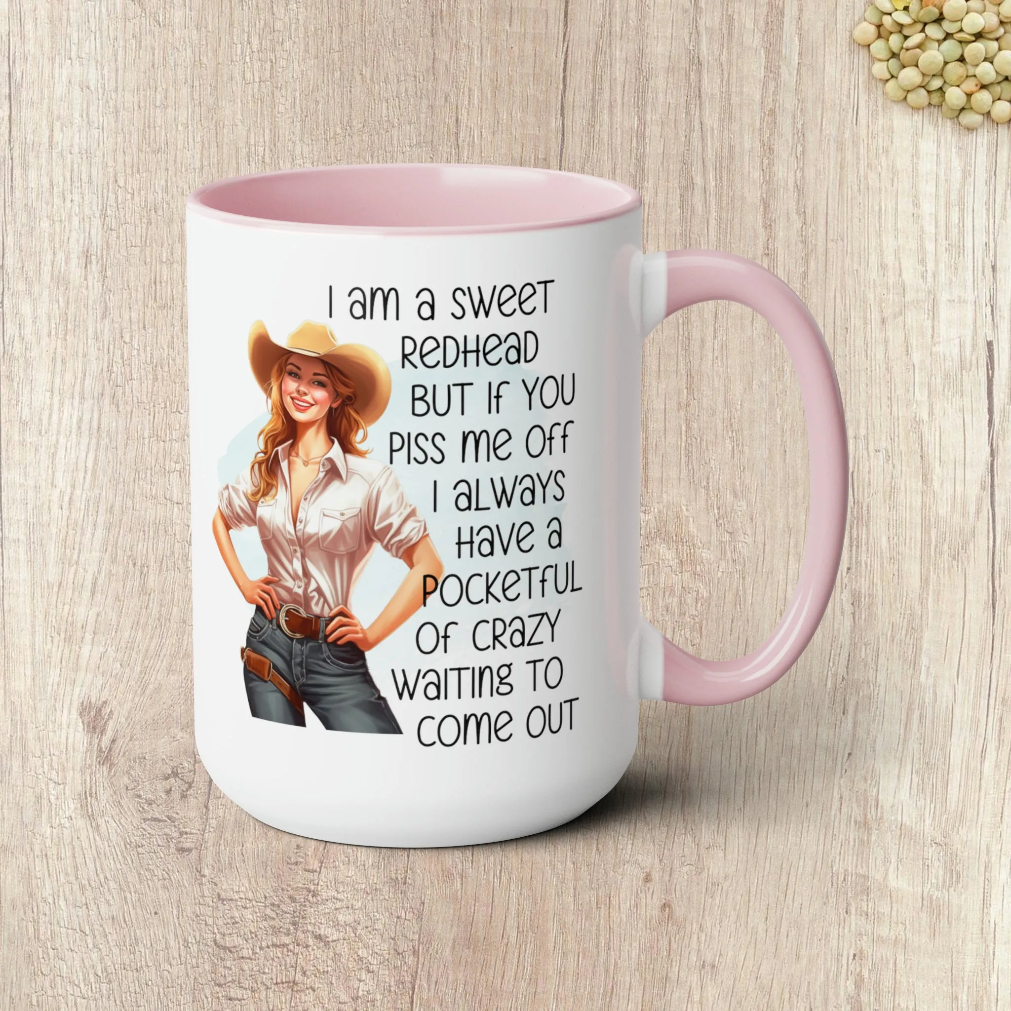 SWEET REDHEAD  - Two-Tone Coffee Mug - 15oz - 5 Color Options