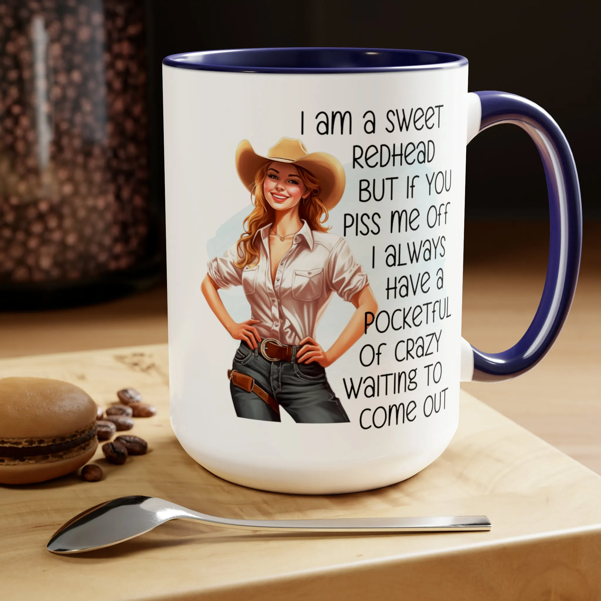 SWEET REDHEAD  - Two-Tone Coffee Mug - 15oz - 5 Color Options