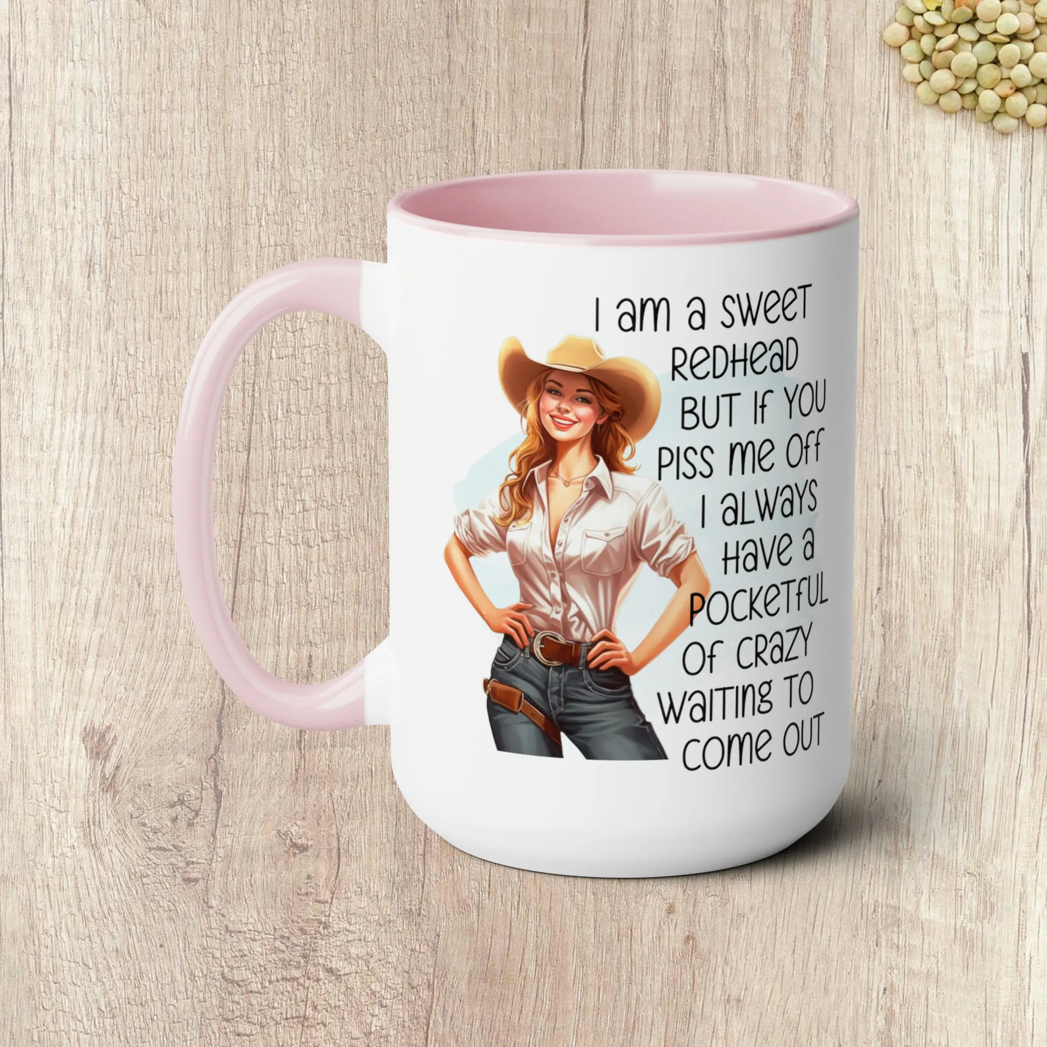 SWEET REDHEAD  - Two-Tone Coffee Mug - 15oz - 5 Color Options