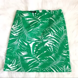 [Talbots] Green Palm Leaves Skirt