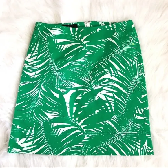 [Talbots] Green Palm Leaves Skirt